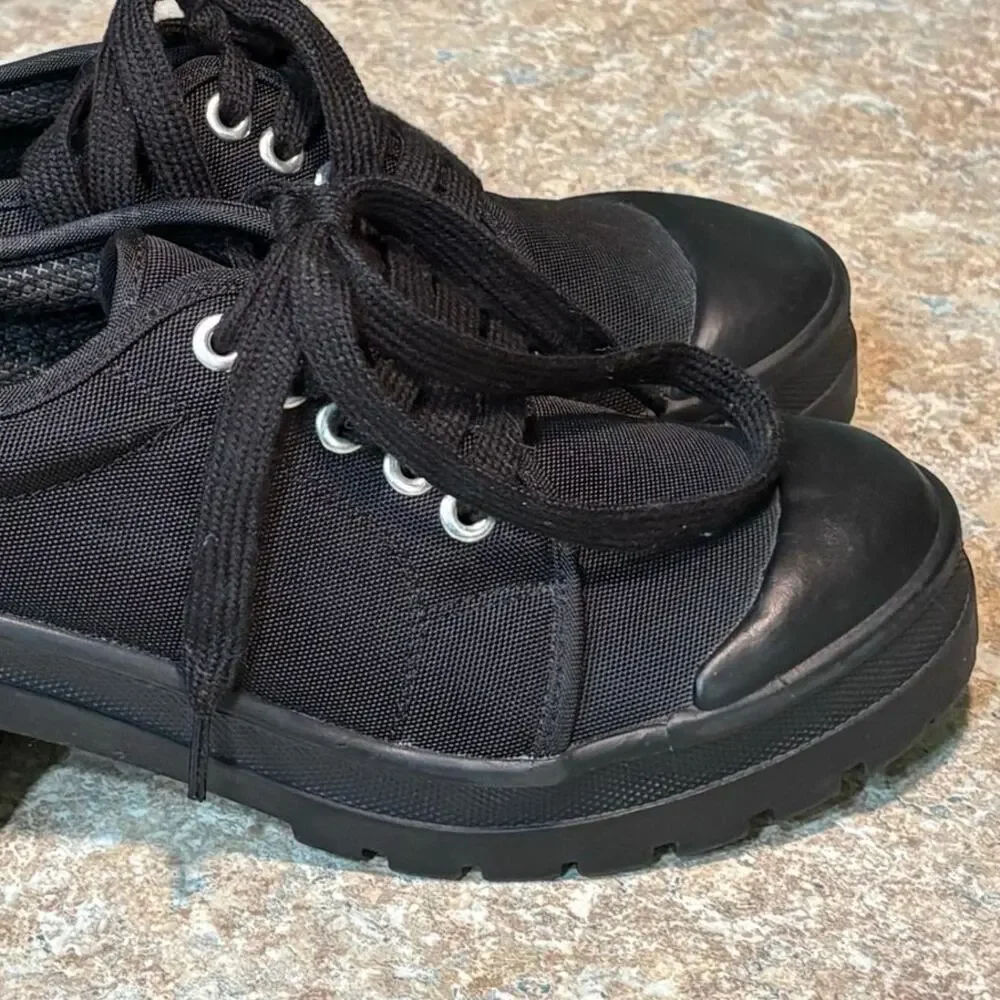 Jeffrey Campbell Black Punk Goth Lace Up Oxford Lug Platform Sneakers Size 6.5